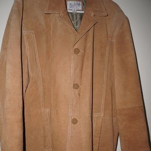 Wilson Tan Genuine Leather Suede Jacket 4-Button